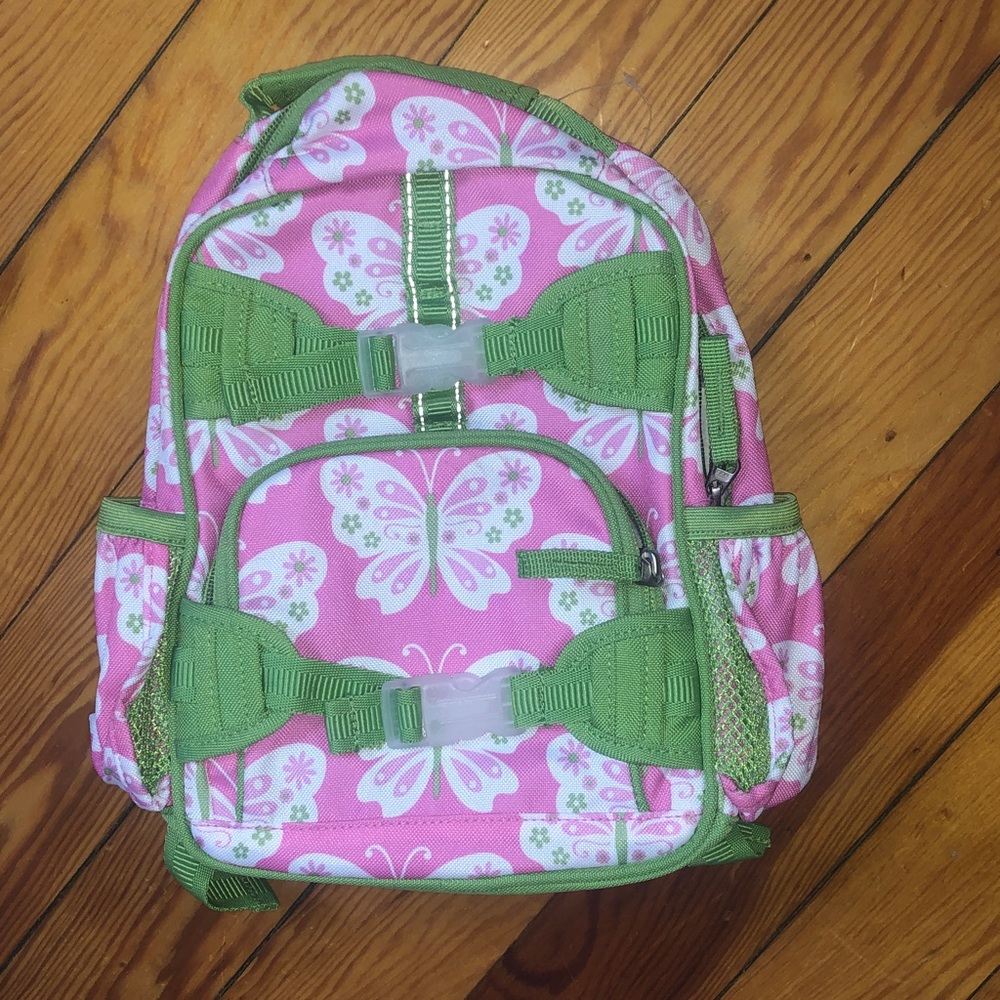 Pottery Barn Kids mini backpack pink/green/butterfly print